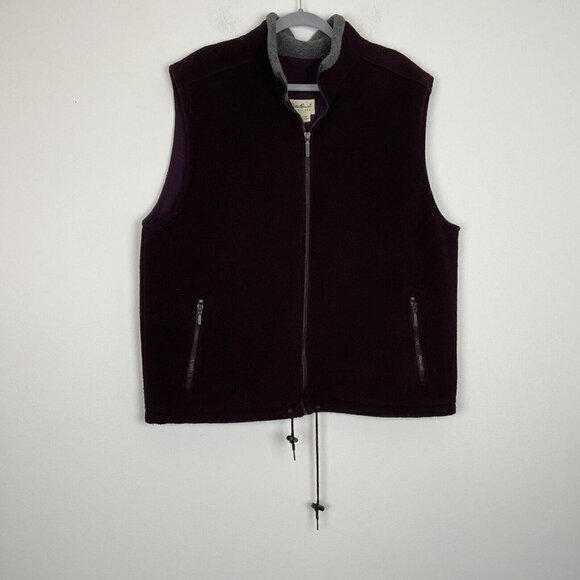Eddie Bauer Red Fleece Vest Polartec Vintage Mens Size Large - Picture 1 of 7